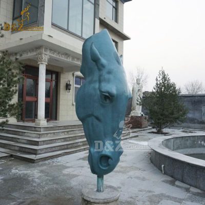 large horse head statue