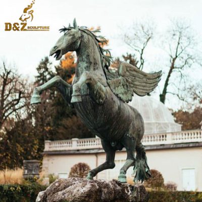flying bronze horse statue