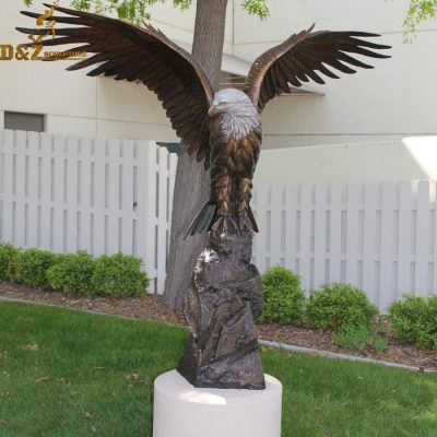 Bronze life size garden rocket eagle statue for sale DZE-020