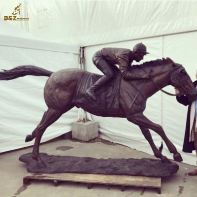 horse racing bronze sculptures