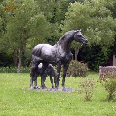 Large vivid modern beautiful bronze horse art for sale