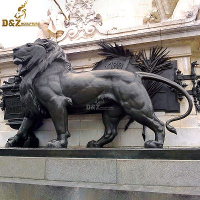 Bronze hot sale metal casting life size lion statue craft