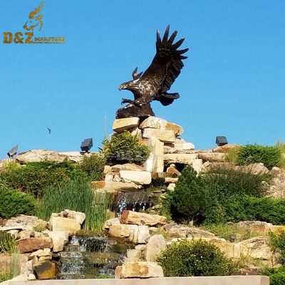 Outdoor garden decorative large metal bronze brass eagle status sculpture