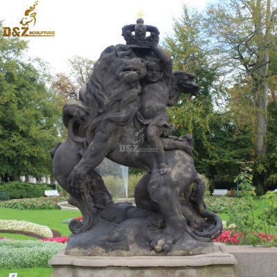Decoration animal lion statue customized brass ornament lion sculpture