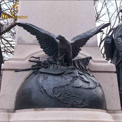 Modern art large size bronze metal bald brass eagle sculpture spread wings