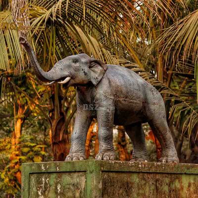Life size antique bronze elephant sculpture large brass animal statue