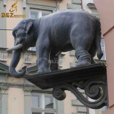 Zoo decoration antique bronze metal elephant lighting sculpture