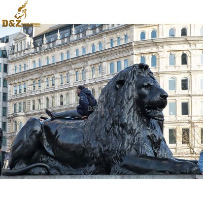Outdoor Decoration Life Size Metal Animal Brass Bronze Lion Statues Sculpture for sale