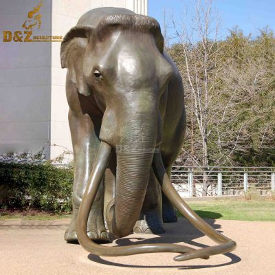 Large size outdoor bronze elephant sculpture