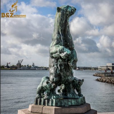 Factory direct sale Cast Life size bronze bear animal statue