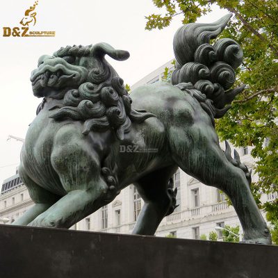 Decorative Outdoor Garden Casting Metal Statue Life Size Brass Bronze Lion Family Sculpture