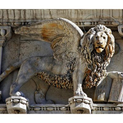 Ancient famous outdoor deocr large stone lion sculpture in italy DZL-D490