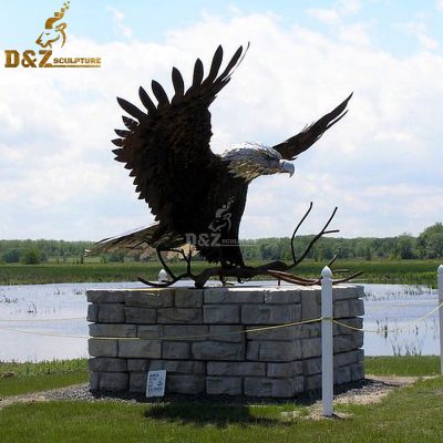 Best manufacturer copper design art large outdoor eagle statues DZE-D469