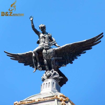 Best quality modern art design garden large bronze eagle sculpture DZE-D466