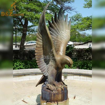 Best sell home door gate decor bronze garden decoration eagle statue DZE-D460