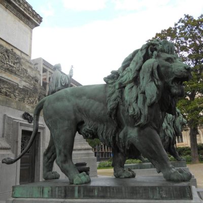 Ancient best sell popular design mighty metal large outdoor bronze lions sculpture DZL-D599
