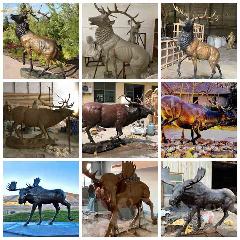 Large size outdoor decor amazing animal garden bronze deer sculpture for sale