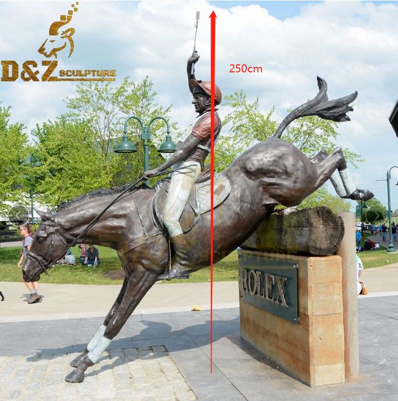 Large custom made beautiful hot sale bronze horse racing sculpture
