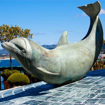 Giant hotel seaside decoration high quality brass outdoor dolphin statues DZD-D683