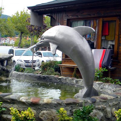 Interesting large home decor metal dolphin yard statues DZ-D690