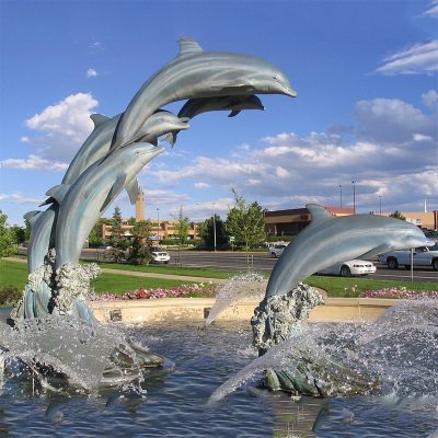 Large jumping dolphin statues for outdoors Chinese factory professional custom made DZD-D682