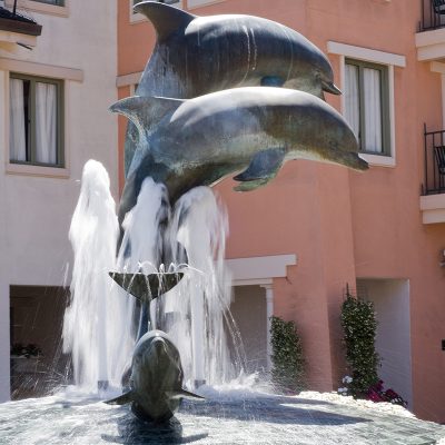 Modern design garden life size dolphin water fountain statues DZD-D684