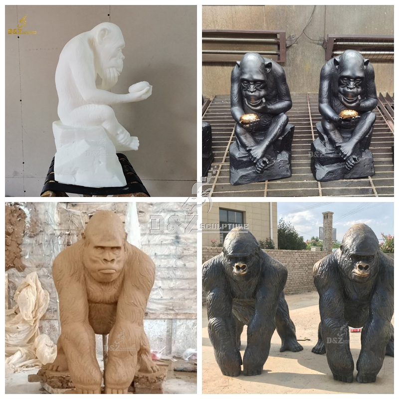 Interesting outdoor singer animal art deco gorilla sculpture DZG-D700